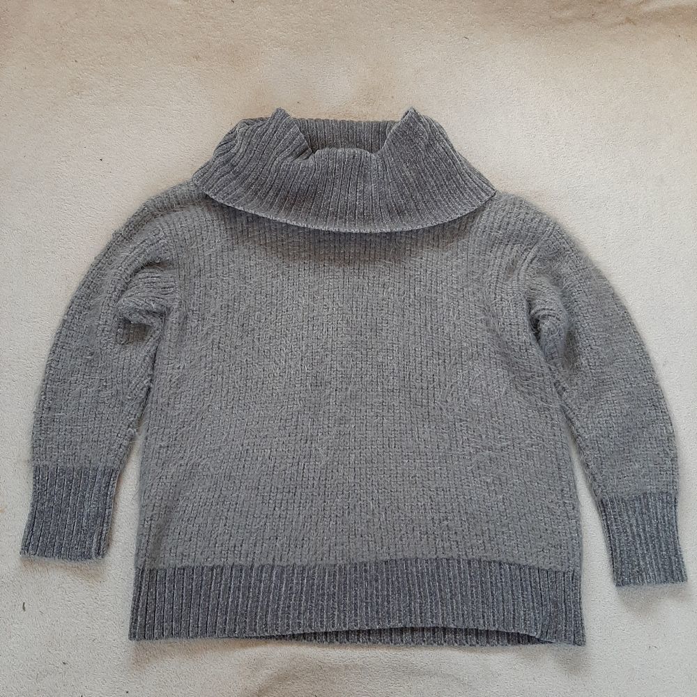 Calvin Klein Cowl Neck Fuzzy Sparkle Knit Sweater Size L